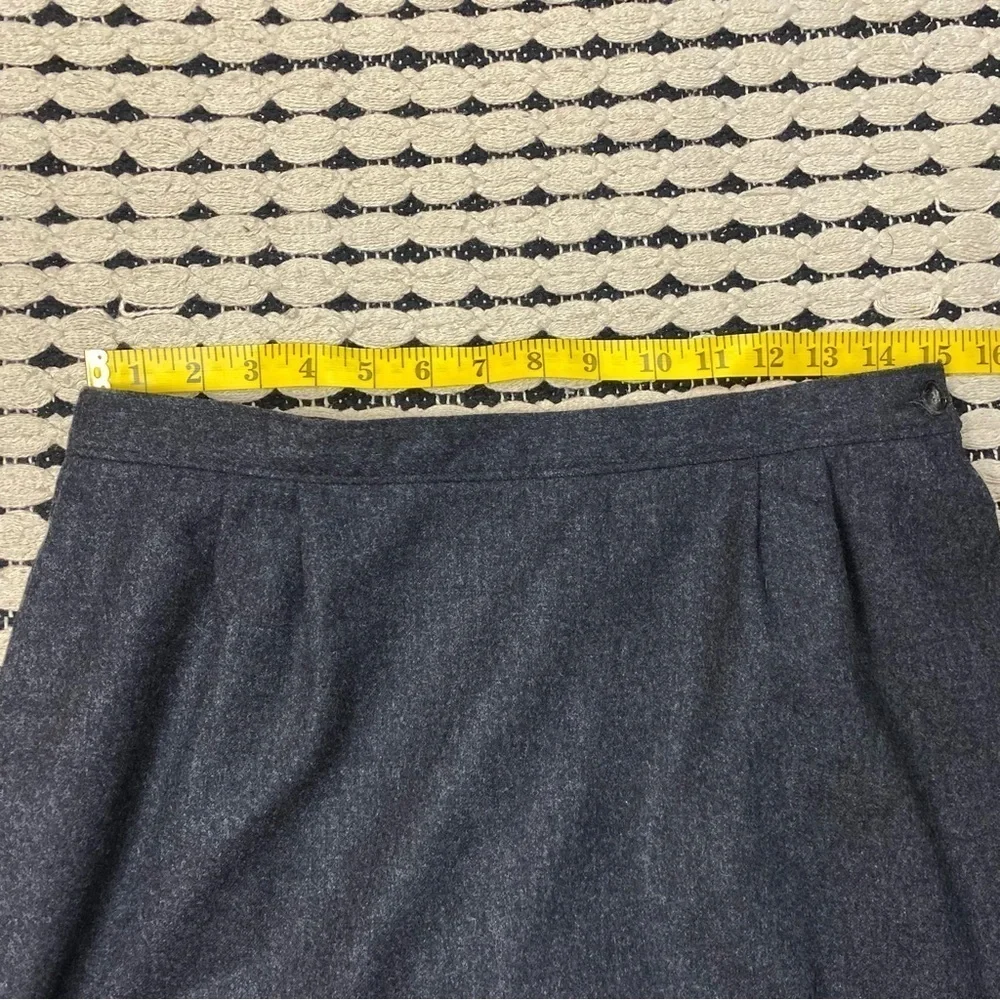 Vtg PENDLETON Wool high rise skirt Midi length Charcoal Gray Womens size 12
